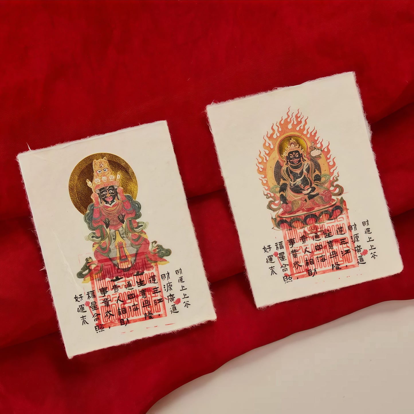 Shakyamuni Buddha Painted Gold-Plated Copper Amulet - Various Styles for Blessings and Protection