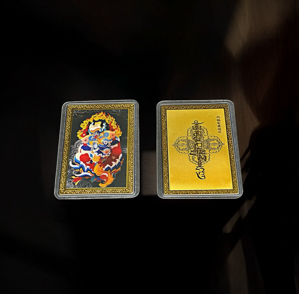 Shakyamuni Buddha Painted Gold-Plated Copper Amulet - Various Styles for Blessings and Protection