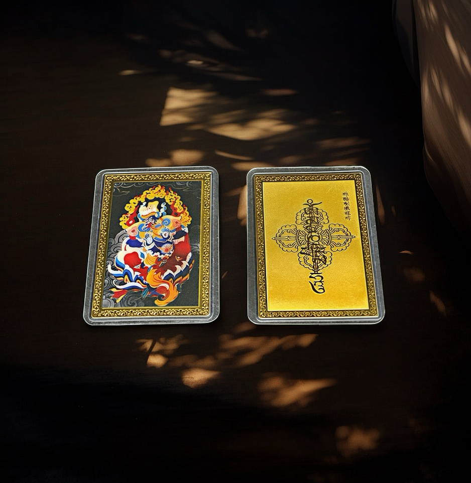 Shakyamuni Buddha Painted Gold-Plated Copper Amulet - Various Styles for Blessings and Protection