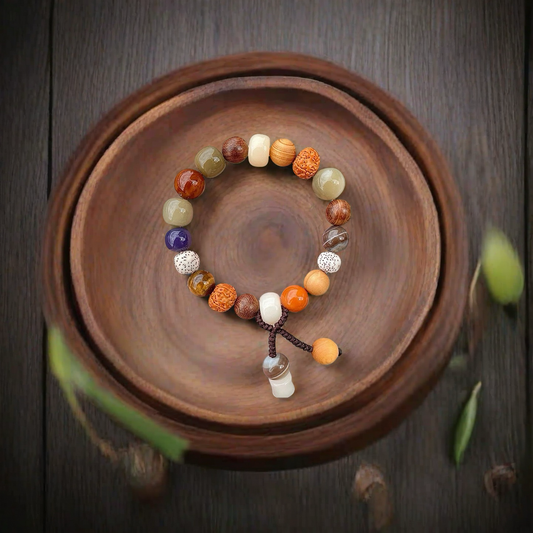 Chinese Sacred 18 Seeds Prayer Bracelet--Protection,Positive Energy &Good Fortune